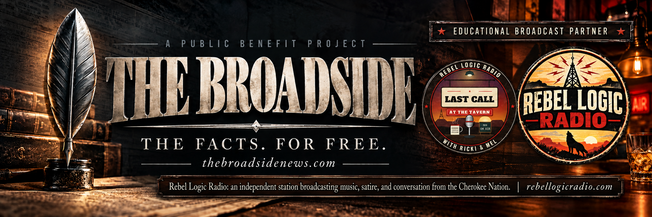 The Broadside and educational broadcast partner Rebel Logic Radio, with Last Call at The Tavern